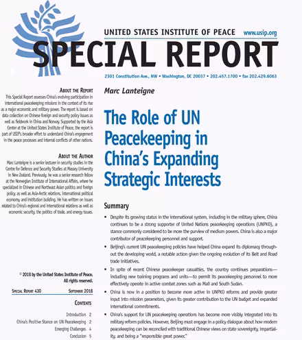 The Role of U.N. Peacekeeping in China’s Expanding Strategic Interests